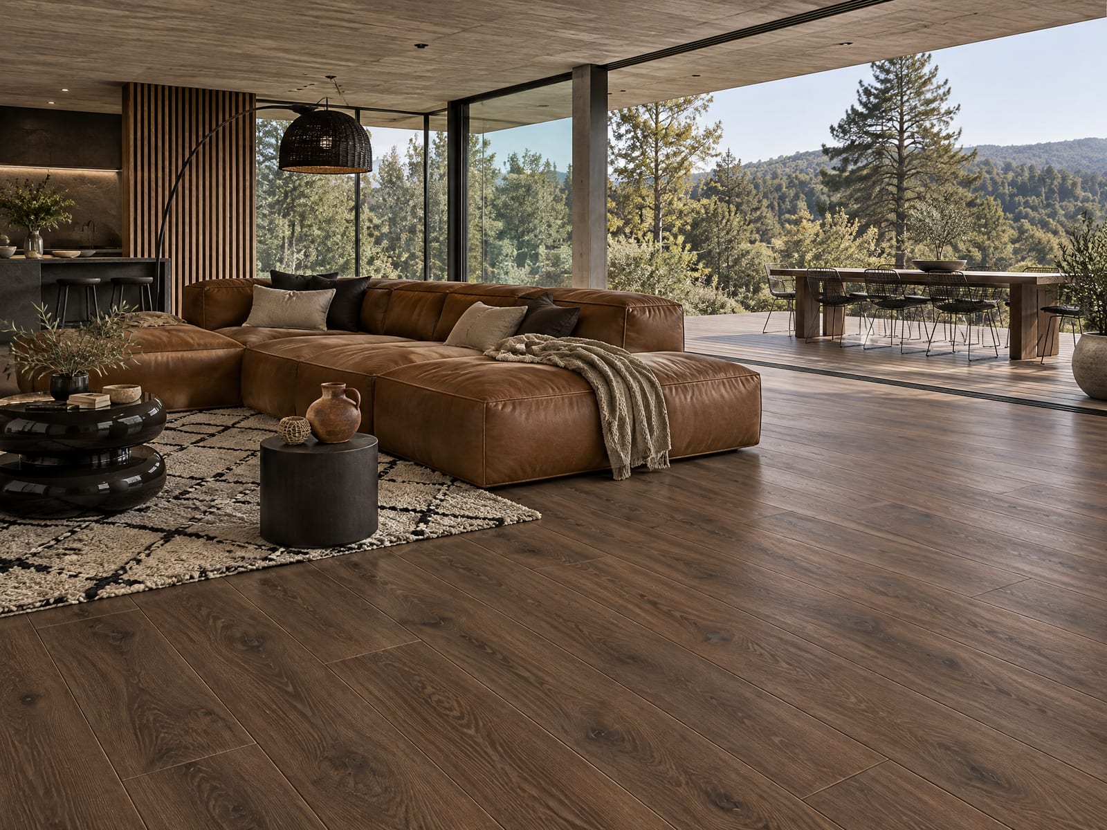 Cocoa Oak Floorious Matte XL flooring installed in a room