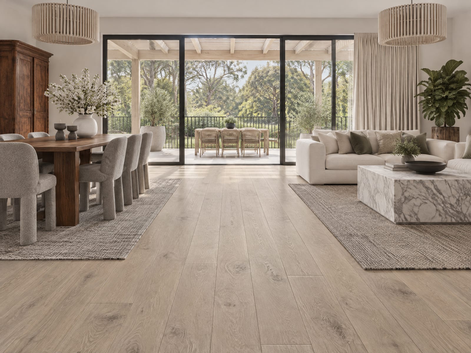 Pebble Oak Floorious Matte XL flooring installed in a room