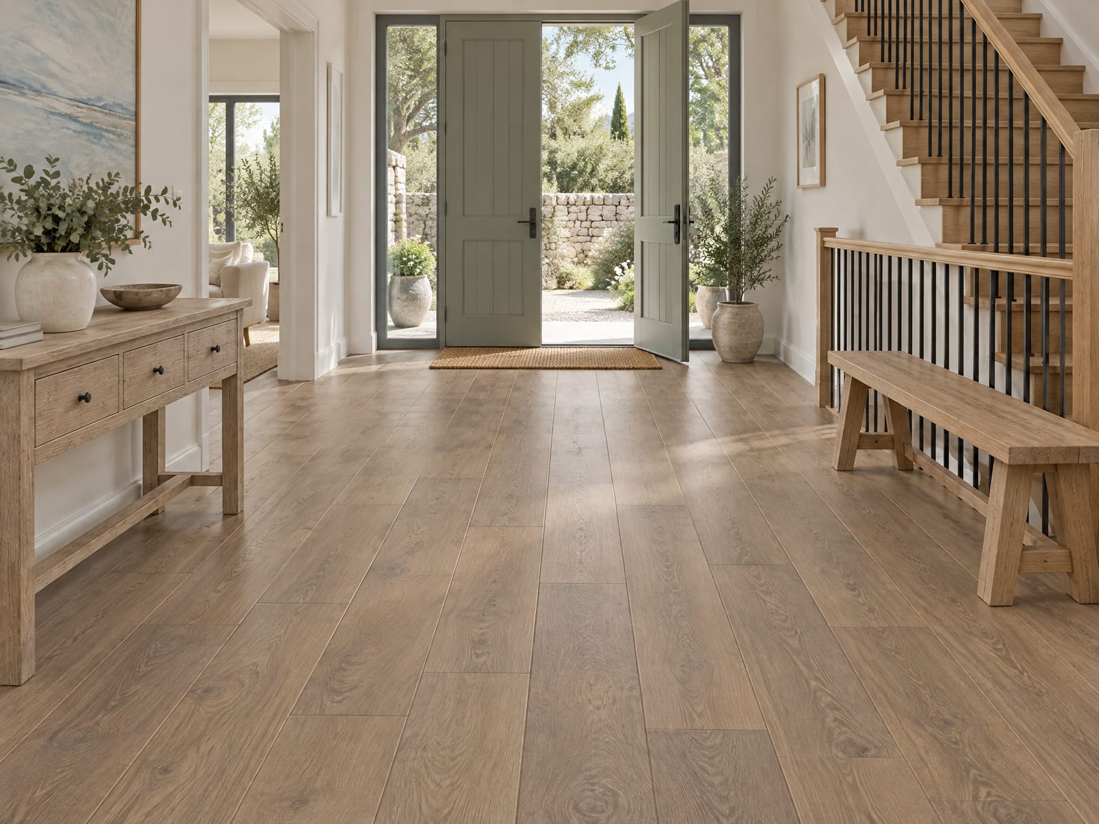 Natural Walnut Floorious Matte XXL flooring installed in a room