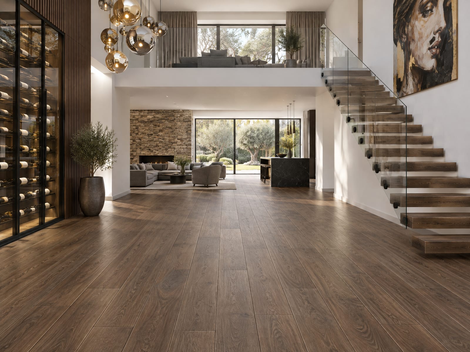 Espresso Walnut Floorious Matte XXL flooring installed in a room