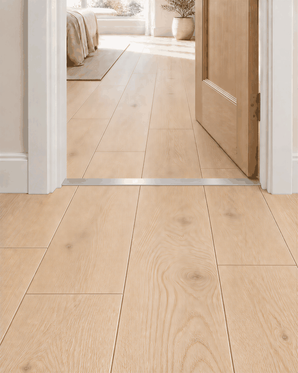 Planks clicking together into a seamless floor
