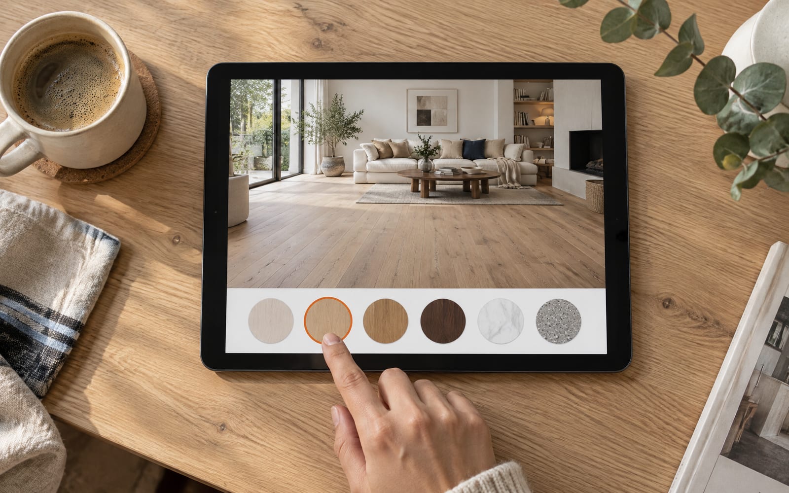 Choosing a Floorious floor on a phone screen