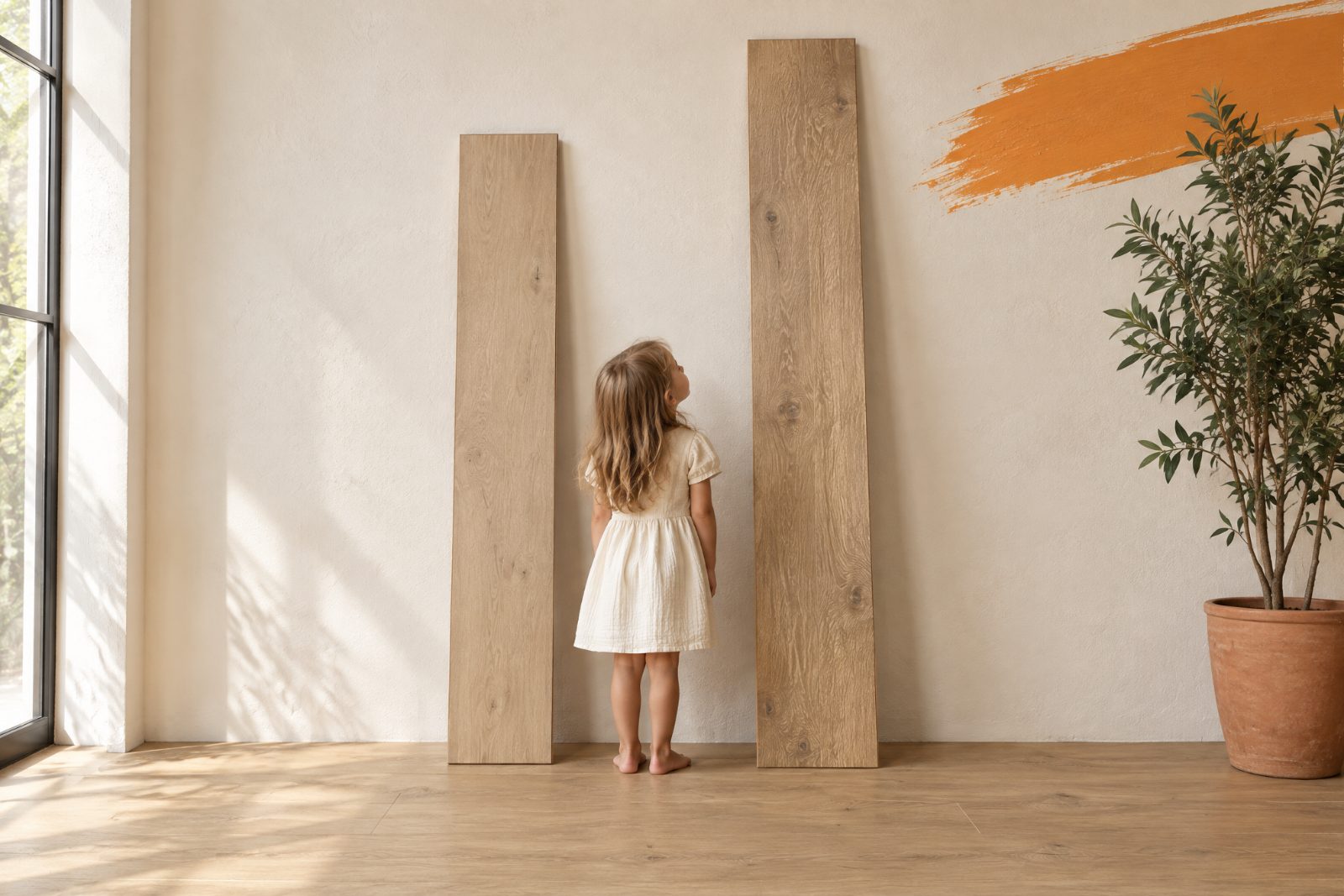 Floorious XL and XXL planks side by side